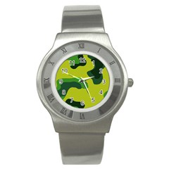 Abstract Pattern Geometric Backgrounds   Stainless Steel Watch by Eskimos