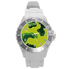 Abstract Pattern Geometric Backgrounds   Round Plastic Sport Watch (l) by Eskimos