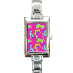 Abstract Pattern Geometric Backgrounds   Rectangle Italian Charm Watch by Eskimos