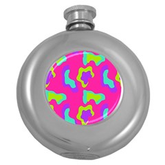 Abstract Pattern Geometric Backgrounds   Round Hip Flask (5 Oz) by Eskimos