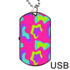 Abstract Pattern Geometric Backgrounds   Dog Tag Usb Flash (one Side) by Eskimos