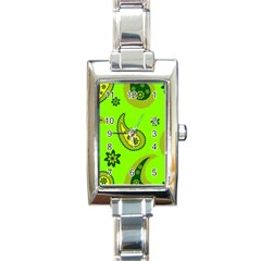 Floral Pattern Paisley Style Paisley Print  Doodle Background Rectangle Italian Charm Watch by Eskimos