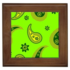 Floral Pattern Paisley Style Paisley Print  Doodle Background Framed Tile by Eskimos