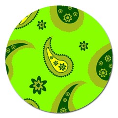 Floral Pattern Paisley Style Paisley Print  Doodle Background Magnet 5  (round) by Eskimos