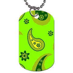 Floral Pattern Paisley Style Paisley Print  Doodle Background Dog Tag (two Sides) by Eskimos