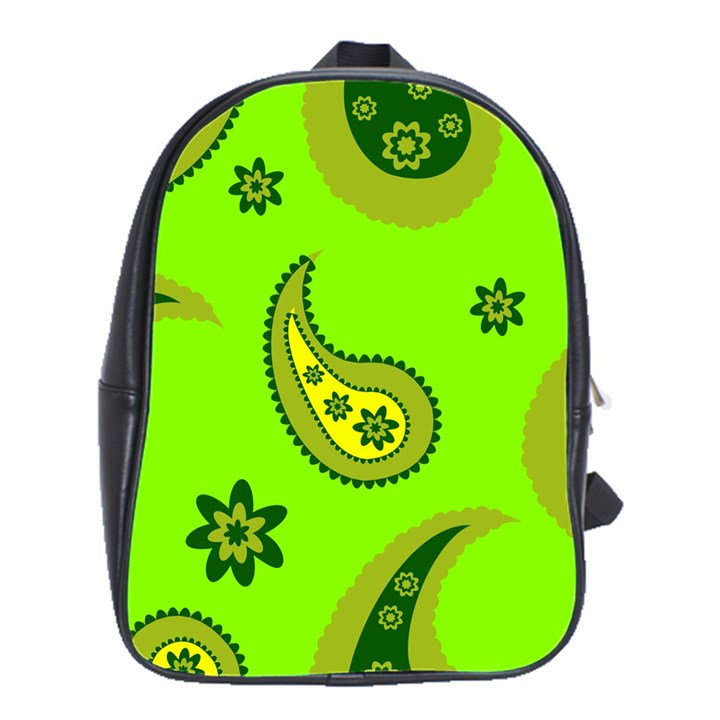 Floral pattern paisley style Paisley print  Doodle background School Bag (Large)