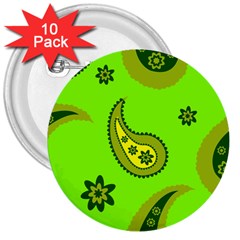 Floral Pattern Paisley Style Paisley Print  Doodle Background 3  Buttons (10 Pack)  by Eskimos