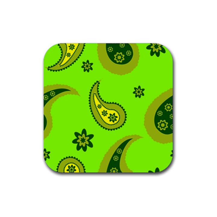 Floral pattern paisley style Paisley print  Doodle background Rubber Coaster (Square)