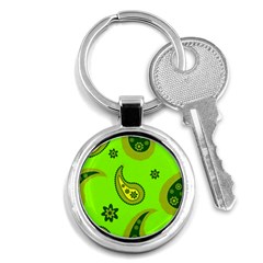 Floral Pattern Paisley Style Paisley Print  Doodle Background Key Chain (round) by Eskimos