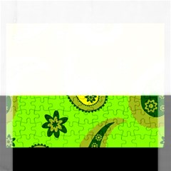 Floral Pattern Paisley Style Paisley Print  Doodle Background Rectangular Jigsaw Puzzl by Eskimos