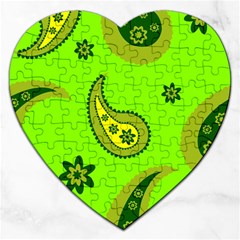 Floral Pattern Paisley Style Paisley Print  Doodle Background Jigsaw Puzzle (heart) by Eskimos