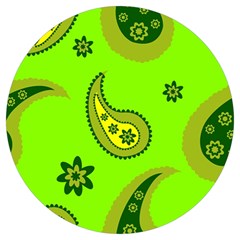 Floral Pattern Paisley Style Paisley Print  Doodle Background Round Trivet