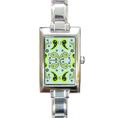 Floral Pattern Paisley Style  Rectangle Italian Charm Watch by Eskimos