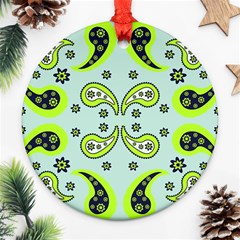 Floral Pattern Paisley Style  Ornament (round) by Eskimos