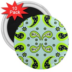 Floral Pattern Paisley Style  3  Magnets (10 Pack)  by Eskimos