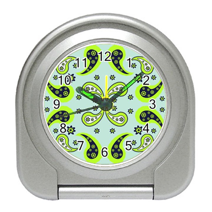 Floral pattern paisley style  Travel Alarm Clock