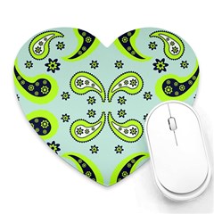 Floral Pattern Paisley Style  Heart Mousepads by Eskimos