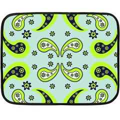 Floral Pattern Paisley Style  Fleece Blanket (mini) by Eskimos