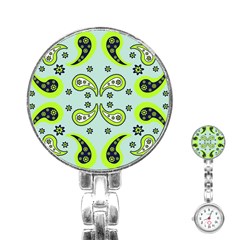 Floral Pattern Paisley Style  Stainless Steel Nurses Watch by Eskimos