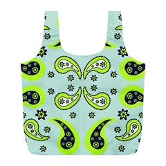 Floral Pattern Paisley Style  Full Print Recycle Bag (l) by Eskimos