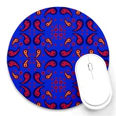 Floral Pattern Paisley Style  Round Mousepads by Eskimos