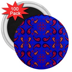 Floral Pattern Paisley Style  3  Magnets (100 Pack) by Eskimos