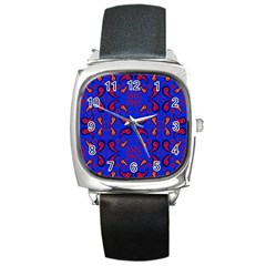 Floral Pattern Paisley Style  Square Metal Watch by Eskimos