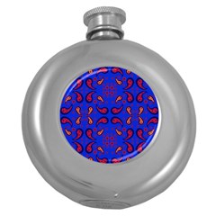 Floral Pattern Paisley Style  Round Hip Flask (5 Oz) by Eskimos