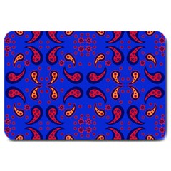 Floral Pattern Paisley Style  Large Doormat  by Eskimos