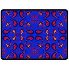 Floral Pattern Paisley Style  Double Sided Fleece Blanket (large)  by Eskimos