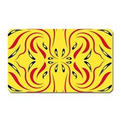 Floral Folk Damask Pattern  Magnet (rectangular) by Eskimos