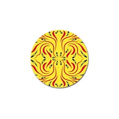 Floral Folk Damask Pattern  Golf Ball Marker by Eskimos