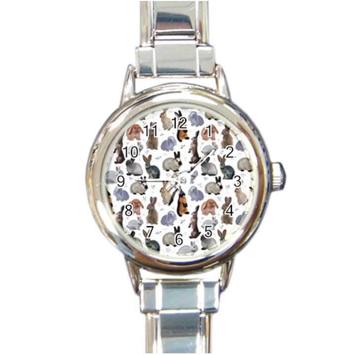 Funny Bunny Round Italian Charm Watch