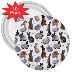 Funny Bunny 3  Buttons (10 Pack)  by SychEva