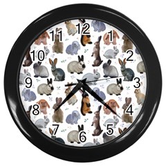 Funny Bunny Wall Clock (black) by SychEva