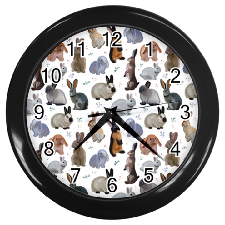 Funny Bunny Wall Clock (Black)