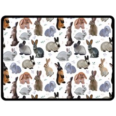 Funny Bunny Fleece Blanket (large)  by SychEva