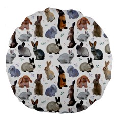 Funny Bunny Large 18  Premium Round Cushions by SychEva