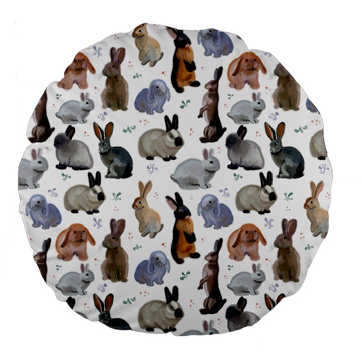 Funny Bunny Large 18  Premium Round Cushions