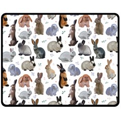 Funny Bunny Double Sided Fleece Blanket (medium)  by SychEva