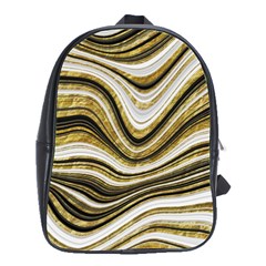 Gold Glitter Marble Background 2 School Bag (large) by befabulous