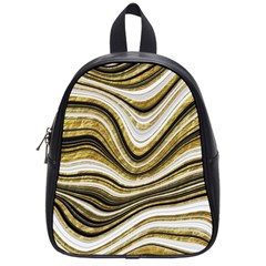 Gold Glitter Marble Background 2 School Bag (small) by befabulous