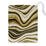 Gold Glitter Marble Background 2 Drawstring Pouch (5XL) Front