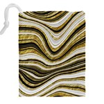 Gold Glitter Marble Background 2 Drawstring Pouch (5XL) Back