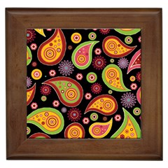 Paisley Pattern Design Framed Tile