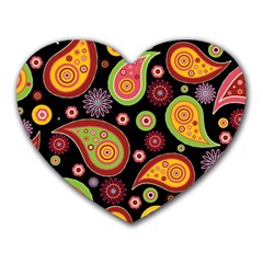 Paisley Pattern Design Heart Mousepads