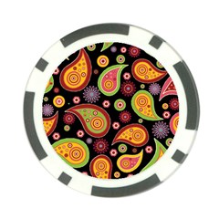 Paisley Pattern Design Poker Chip Card Guard by befabulous