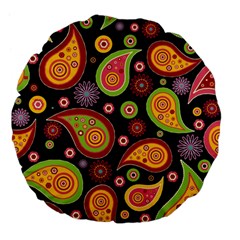 Paisley Pattern Design Large 18  Premium Flano Round Cushions by befabulous