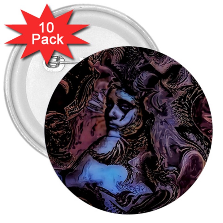 Boho Cthulu 3  Buttons (10 pack) 