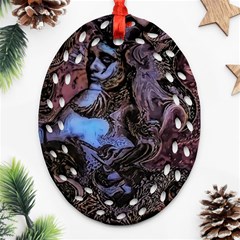 Boho Cthulu Oval Filigree Ornament (two Sides) by MRNStudios